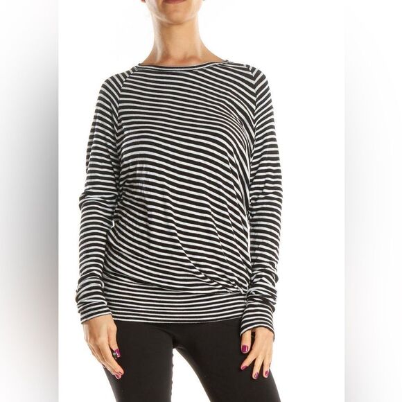 Heather by Bordeaux All Day Tee Boat Neck Striped Top w/Cinched Waist (Med - Picture 10 of 10